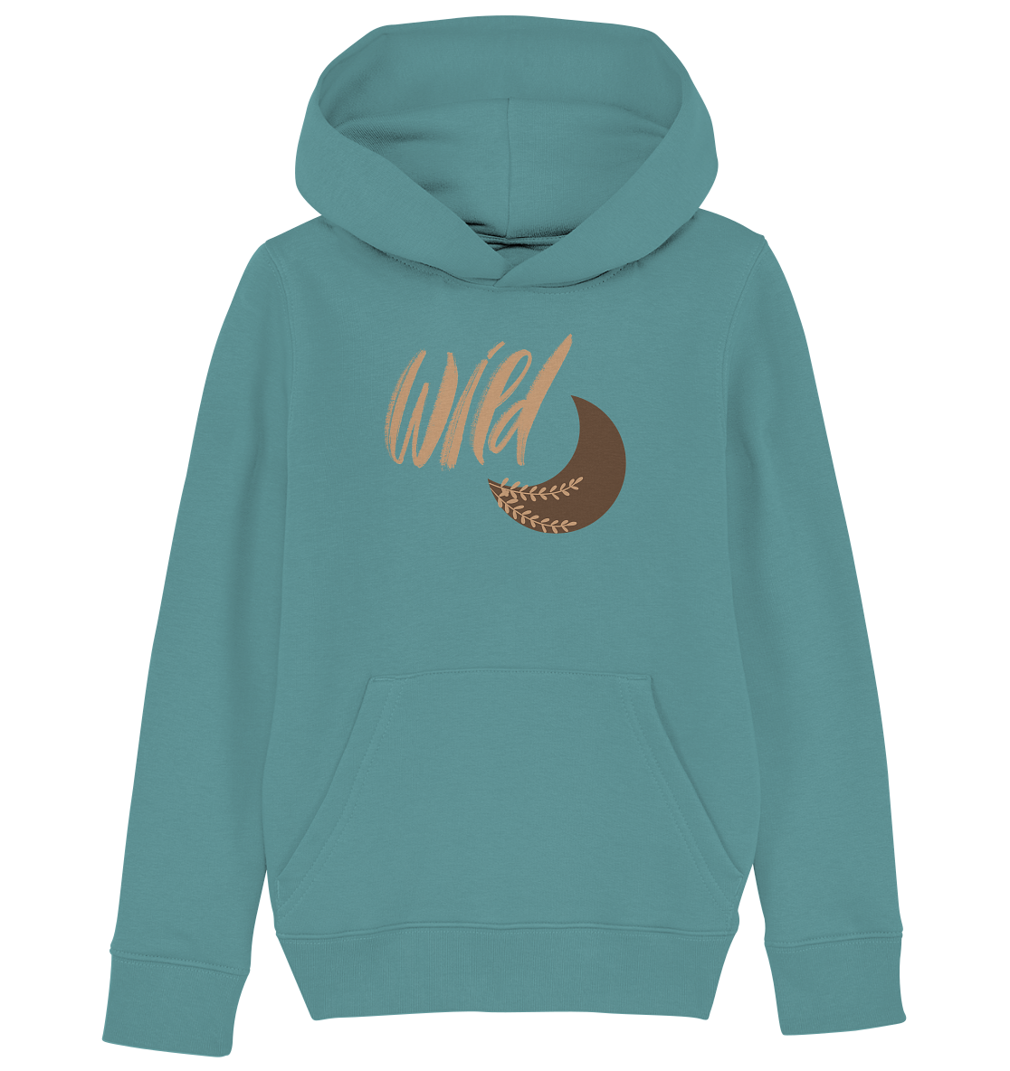 Kinder-Hoodie „Be Wild – Moon“ 🌙✨🌿