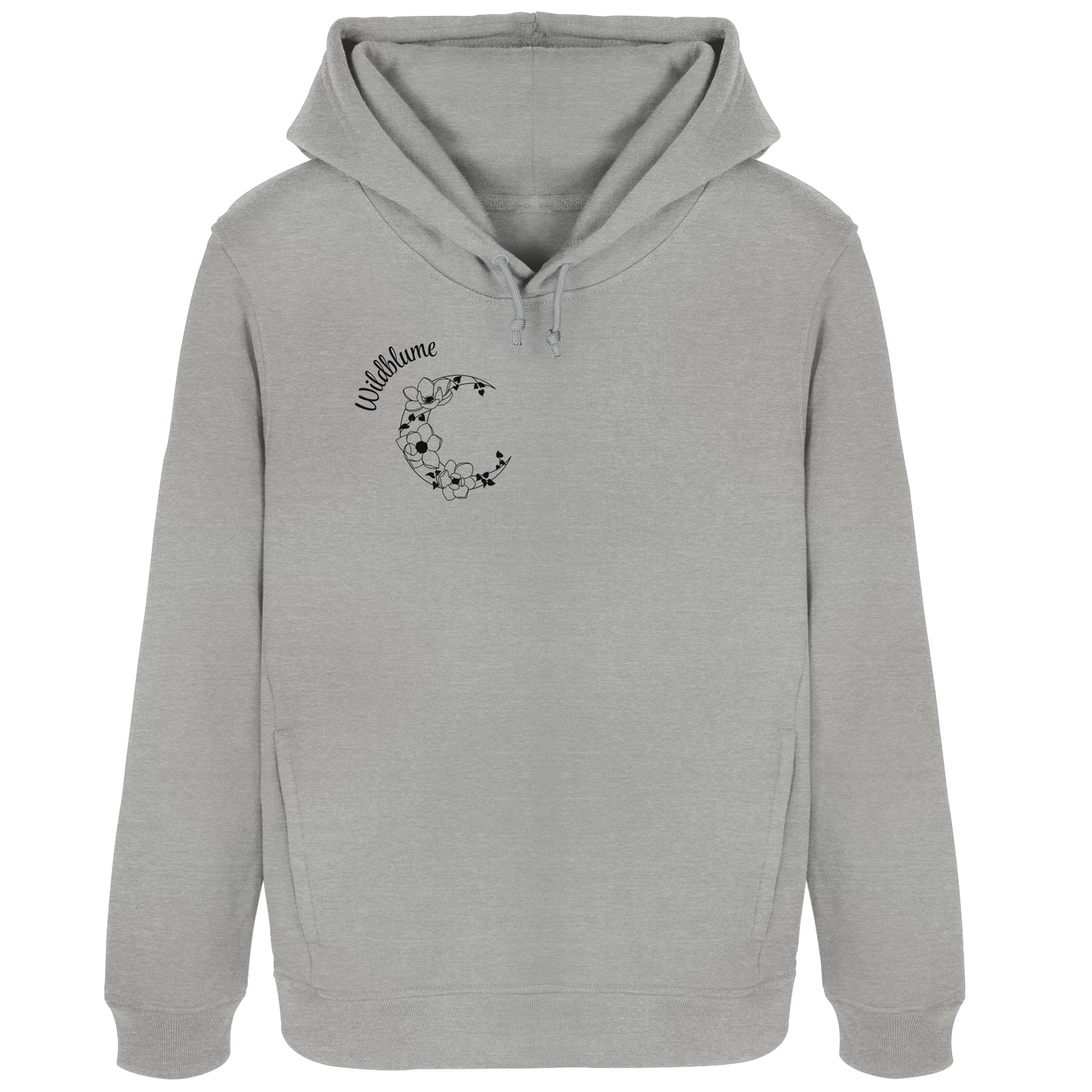 Hoodie „Mond & Wildblume“ – Harmonie in Bewegung 🌙🌸✨