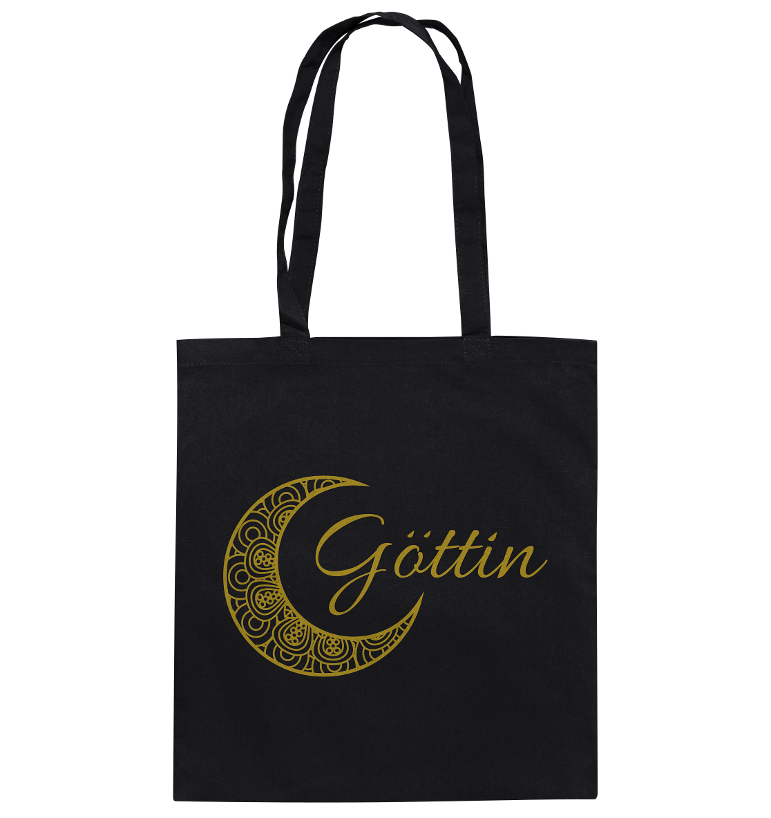 Baumwolltasche „Goldener Mond – Göttin“ 🌙✨💛