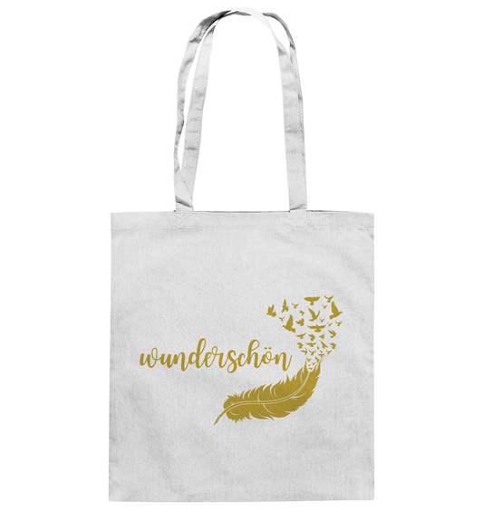 Baumwolltasche „Goldene Feder“ – Wunderschön & Symbolisch ✨🪶💛