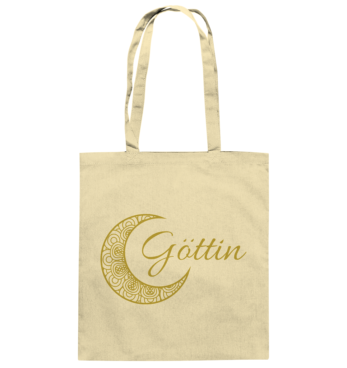 Baumwolltasche „Goldener Mond – Göttin“ 🌙✨💛