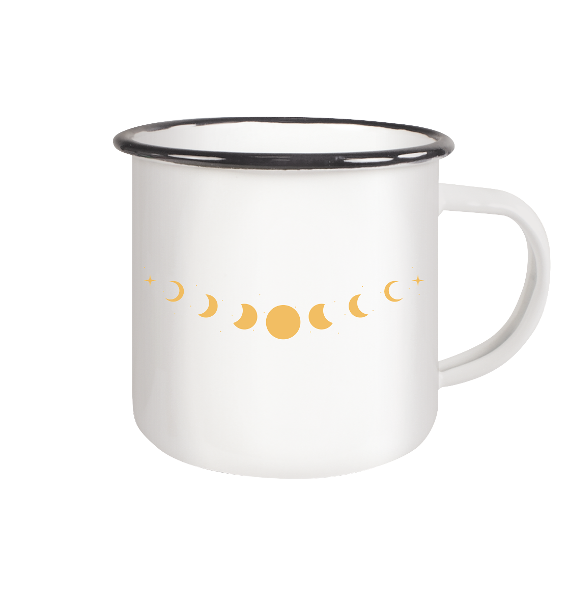 Goldene Mondphasen Emaille Tasse 🌙✨☕