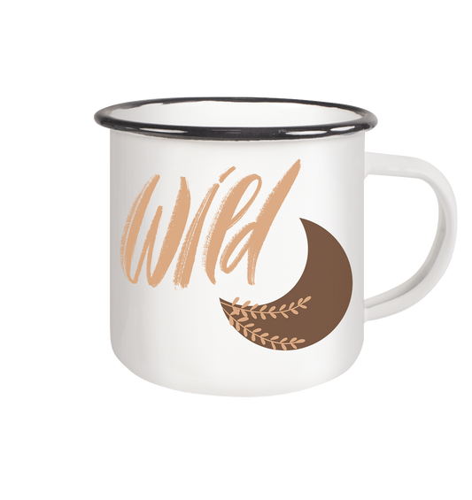 Emaille Tasse „Be Wild – Mond“ 🌙✨🌿