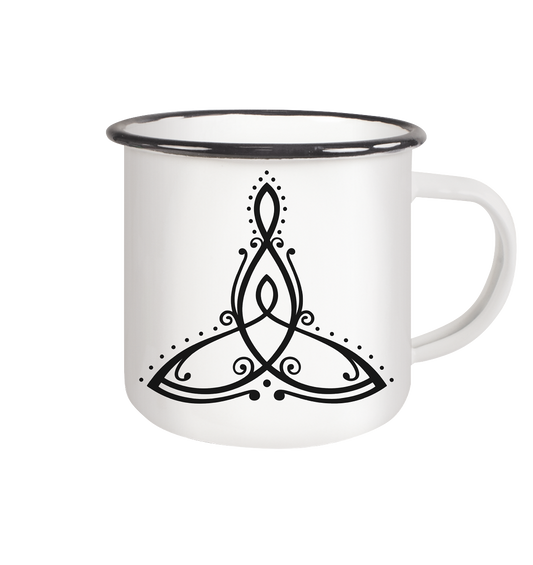 Emaille-Tasse „Mutterliebe“ – Keltisches Symbol der Verbundenheit