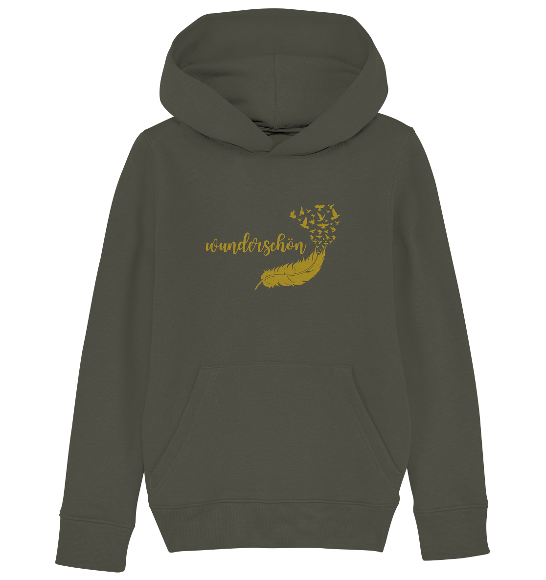 Kinder-Hoodie „Goldene Feder – Wunderschön“ ✨🪶🌟