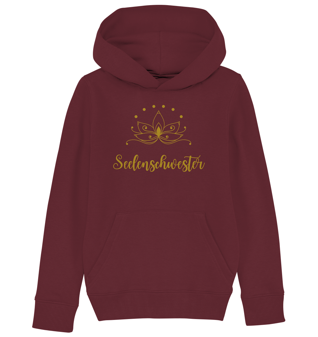 Seelenschwester Kinder-Hoodie – Lotus Gold ✨🌸💛