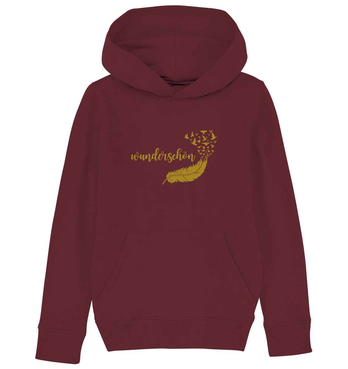 Kinder-Hoodie „Goldene Feder – Wunderschön“ ✨🪶🌟