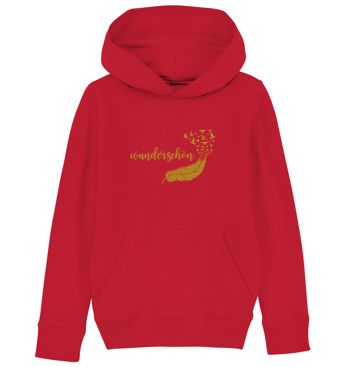 Kinder-Hoodie „Goldene Feder – Wunderschön“ ✨🪶🌟