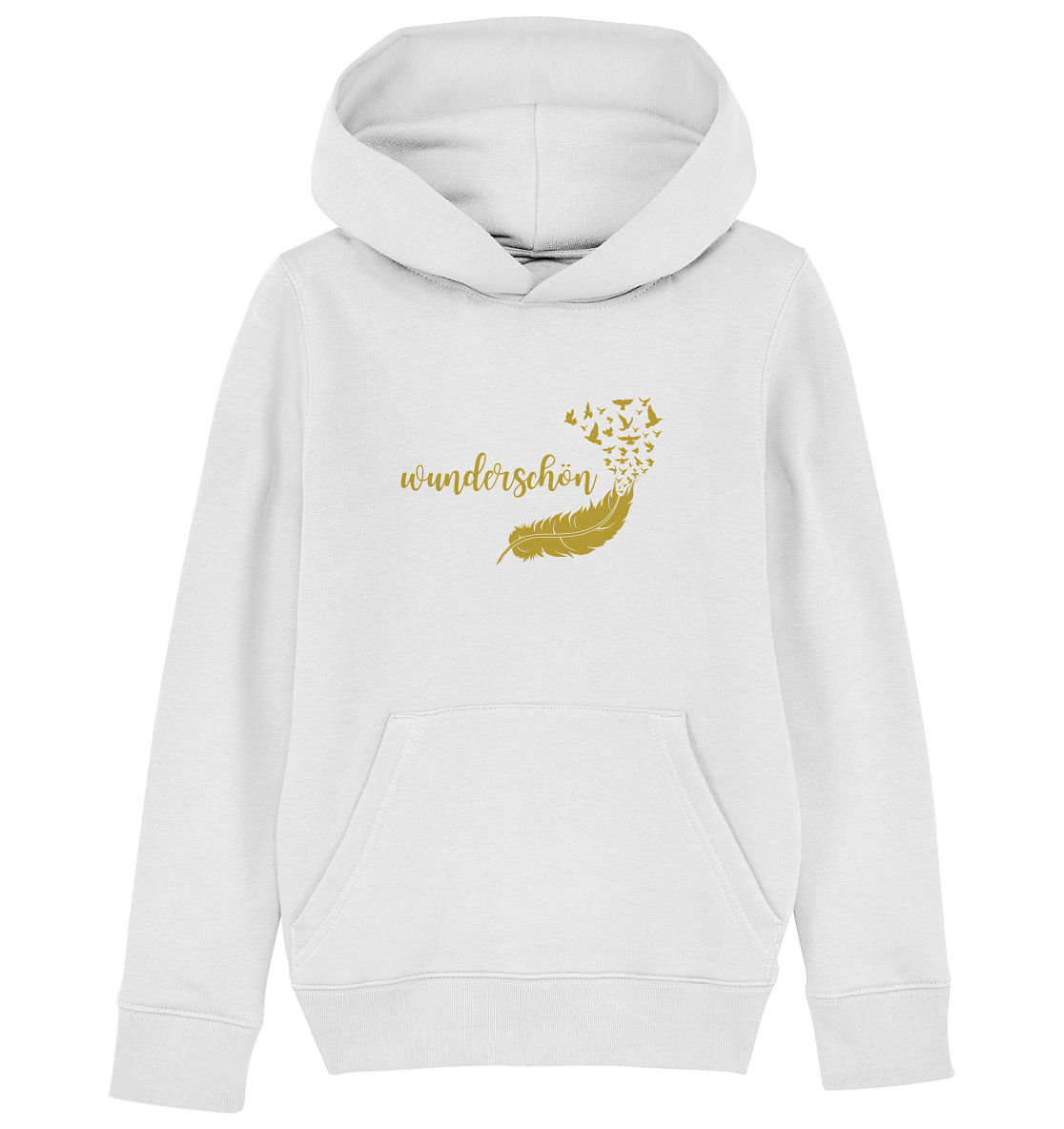 Kinder-Hoodie „Goldene Feder – Wunderschön“ ✨🪶🌟