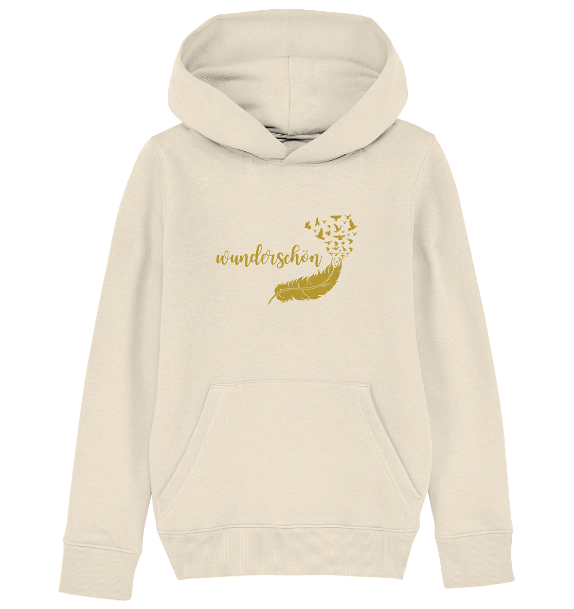 Kinder-Hoodie „Goldene Feder – Wunderschön“ ✨🪶🌟