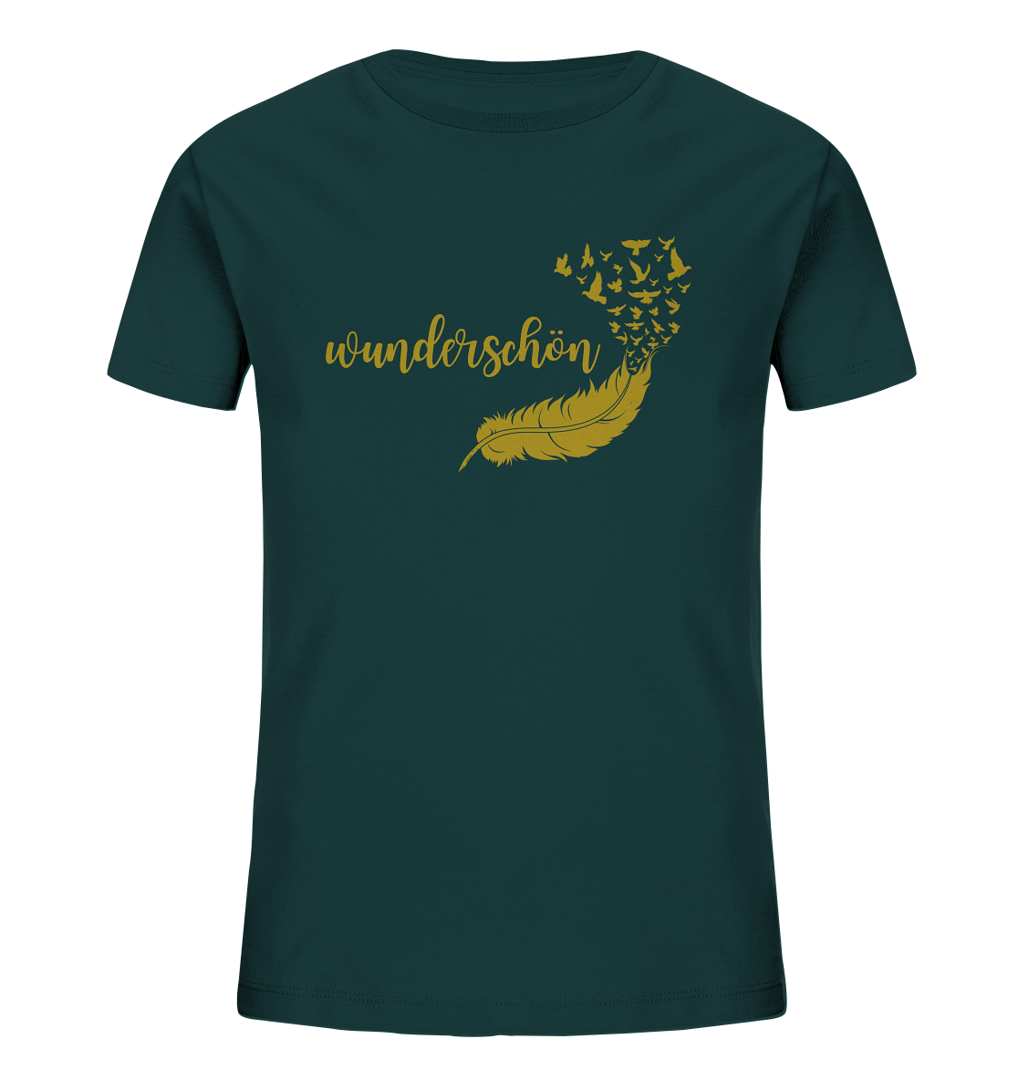 Kinder-T-Shirt „Goldene Feder“ – Wunderschön & Frei ✨🕊️💛