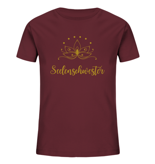 Seelenschwester Kinder-T-Shirt – Lotus Gold Edition (Bio-Baumwolle) 🌸💛