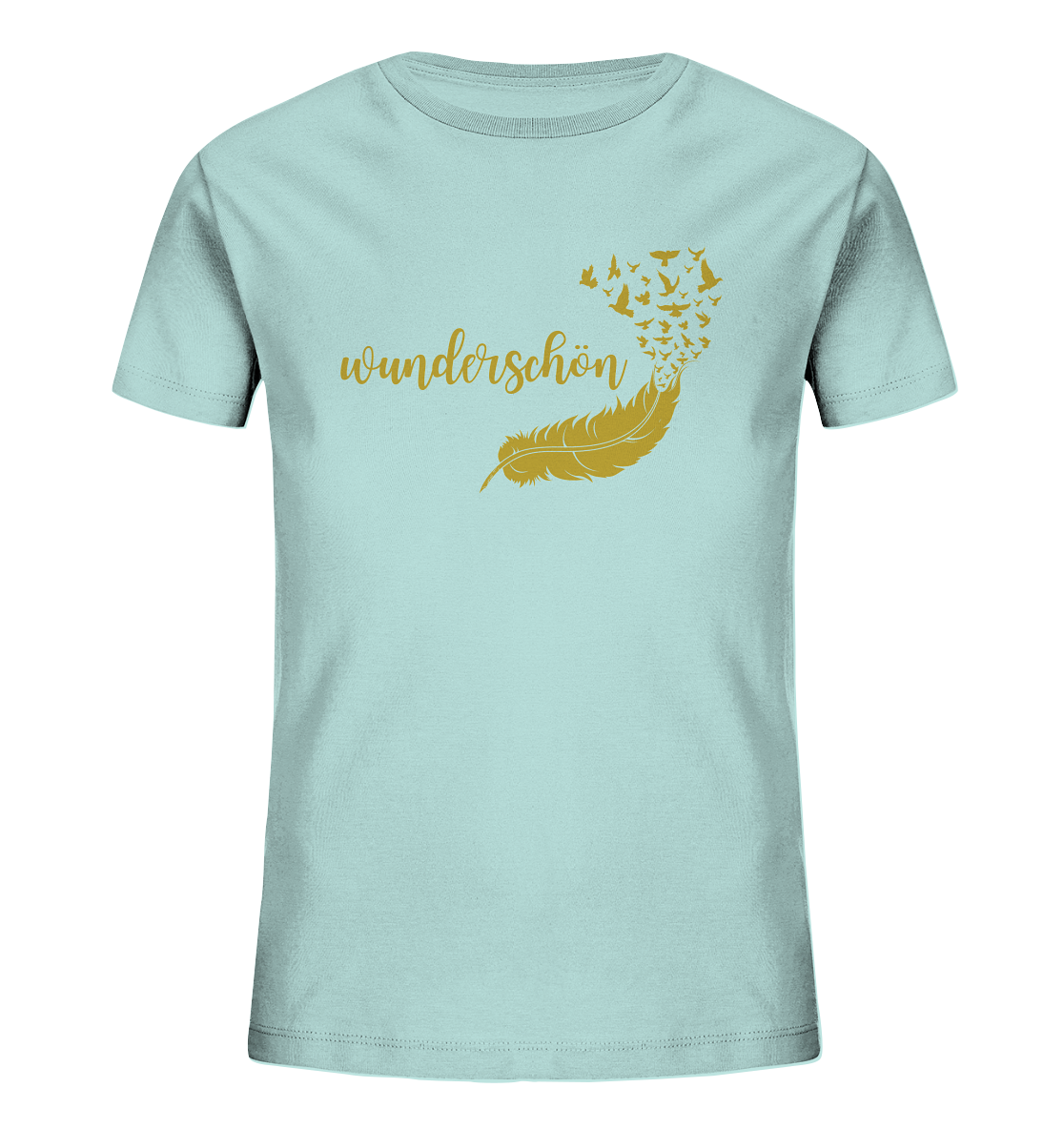 Kinder-T-Shirt „Goldene Feder“ – Wunderschön & Frei ✨🕊️💛