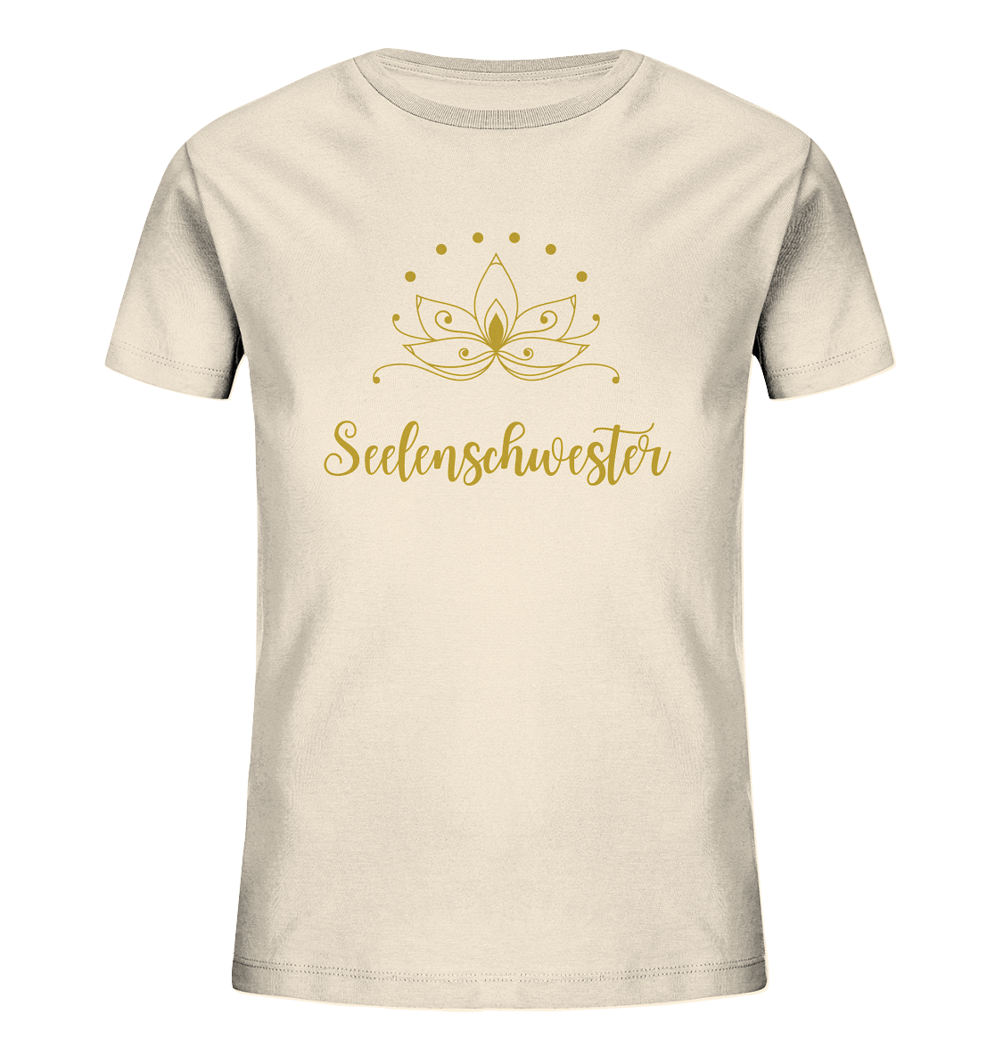 Seelenschwester Kinder-T-Shirt – Lotus Gold Edition (Bio-Baumwolle) 🌸💛