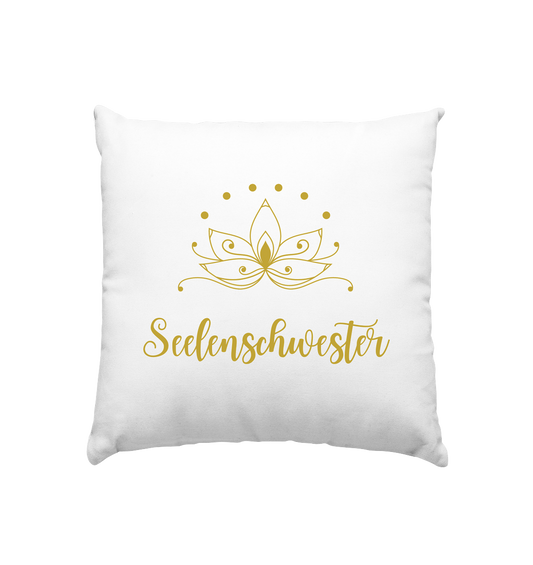 Seelenschwester Kissen – Goldener Lotus Edition ✨🧘‍♀️