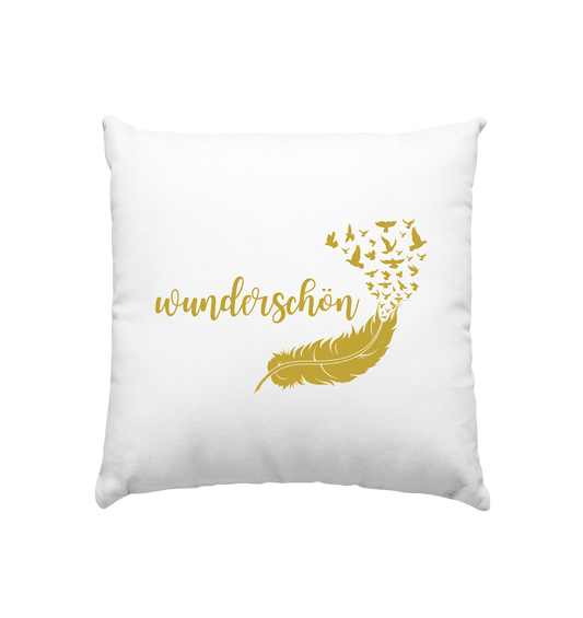 Kissen „Goldene Feder“ – Eleganz & Leichtigkeit ✨🕊️💛