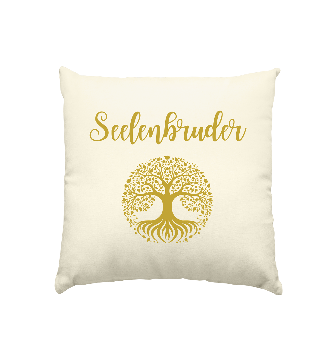 Kissen „Seelenbruder – Goldener Baum des Lebens (Yggdrasil) 🌳✨