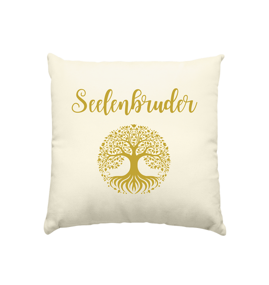 Kissen „Seelenbruder – Goldener Baum des Lebens (Yggdrasil) 🌳✨