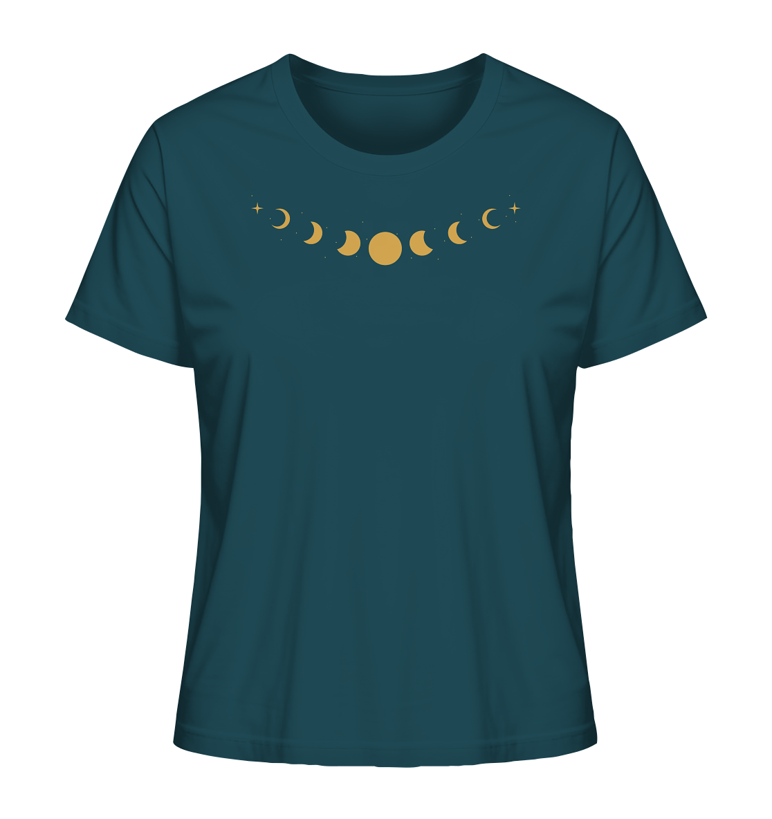 Goldene Mondphasen Organic T-Shirt – Yoga & Alltag 🌙✨💛