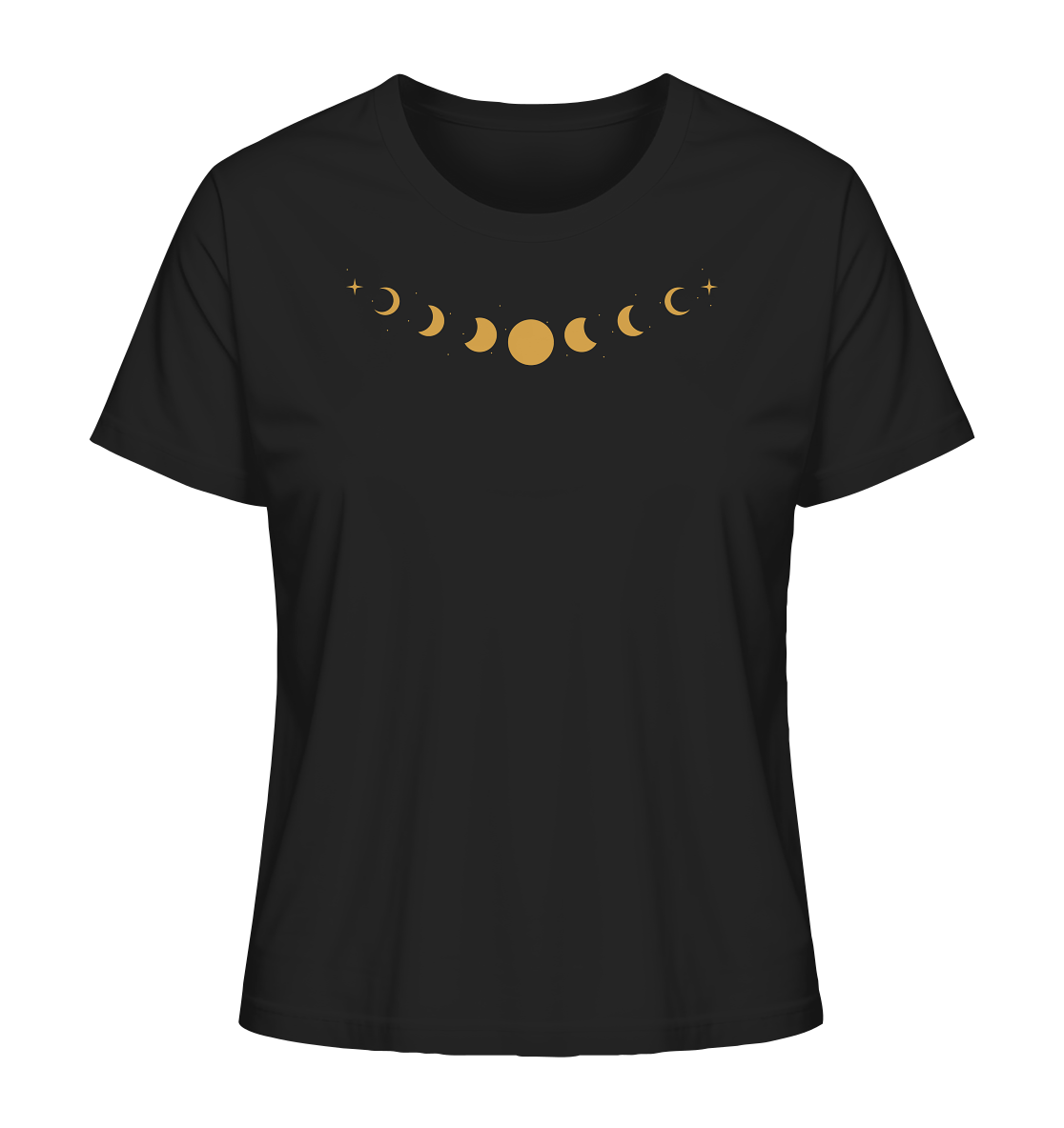 Goldene Mondphasen Organic T-Shirt – Yoga & Alltag 🌙✨💛