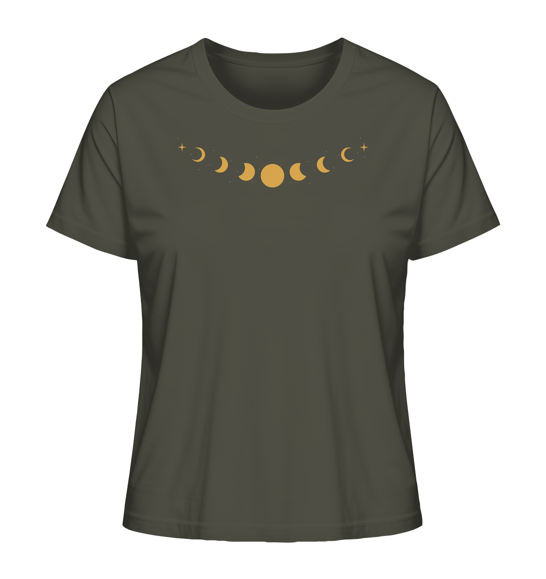 Goldene Mondphasen Organic T-Shirt – Yoga & Alltag 🌙✨💛