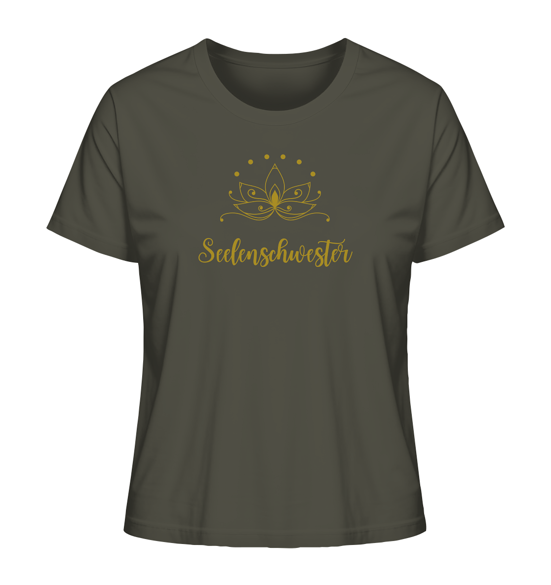 Seelenschwester T-Shirt – Bio-Baumwolle mit Gold-Lotus 🌸✨💛