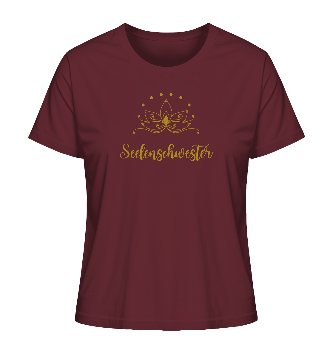 Seelenschwester T-Shirt – Bio-Baumwolle mit Gold-Lotus 🌸✨💛