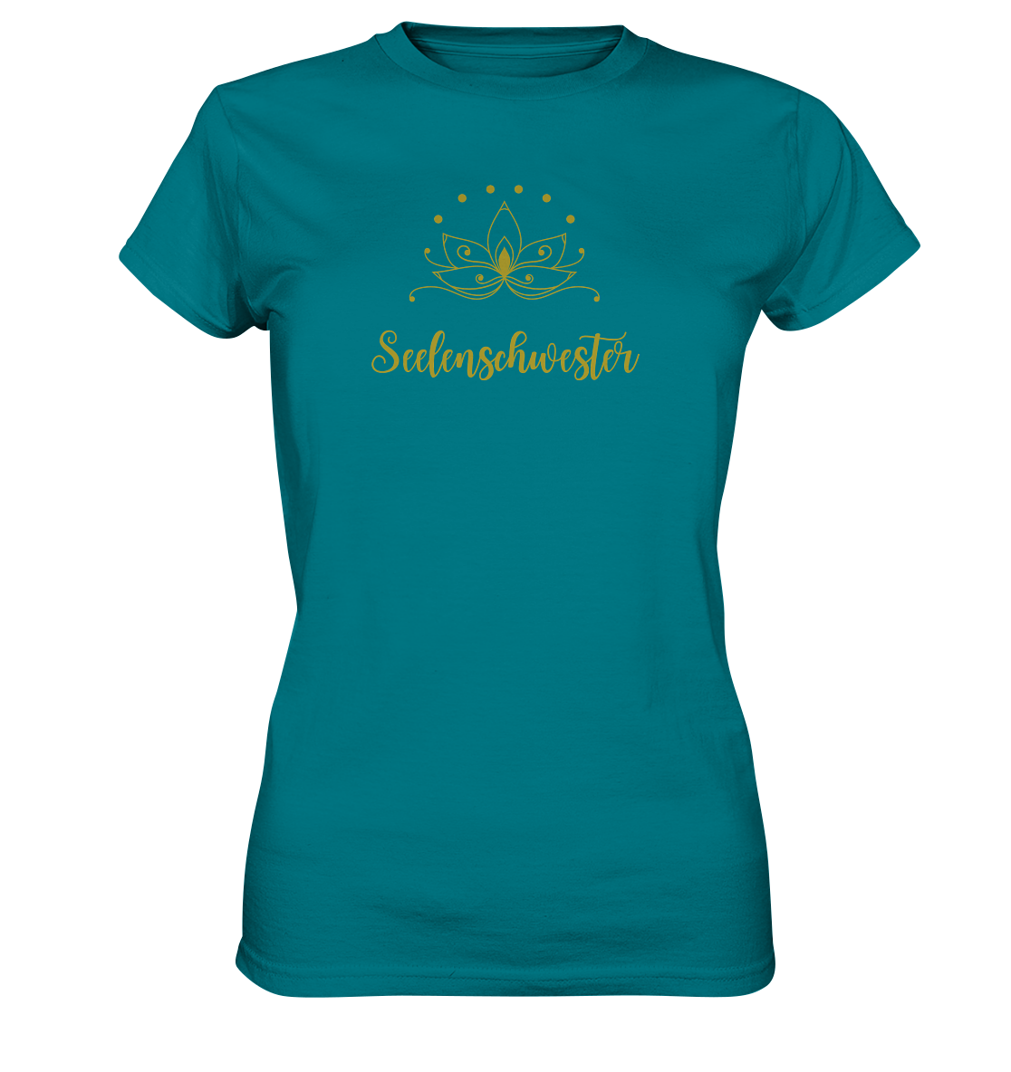 Seelenschwester T-Shirt – Bio-Baumwolle mit Gold-Lotus 🌸✨💛