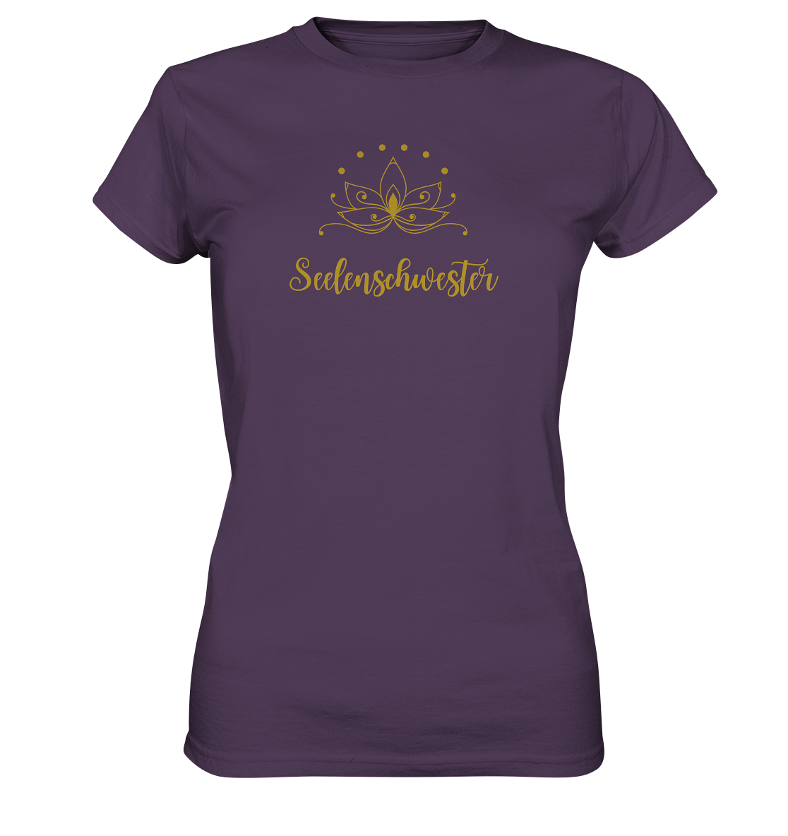 Seelenschwester T-Shirt – Bio-Baumwolle mit Gold-Lotus 🌸✨💛