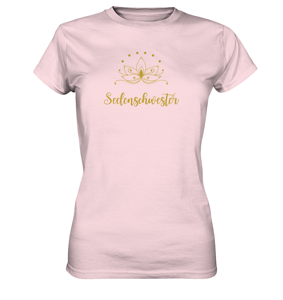 Seelenschwester T-Shirt – Bio-Baumwolle mit Gold-Lotus 🌸✨💛