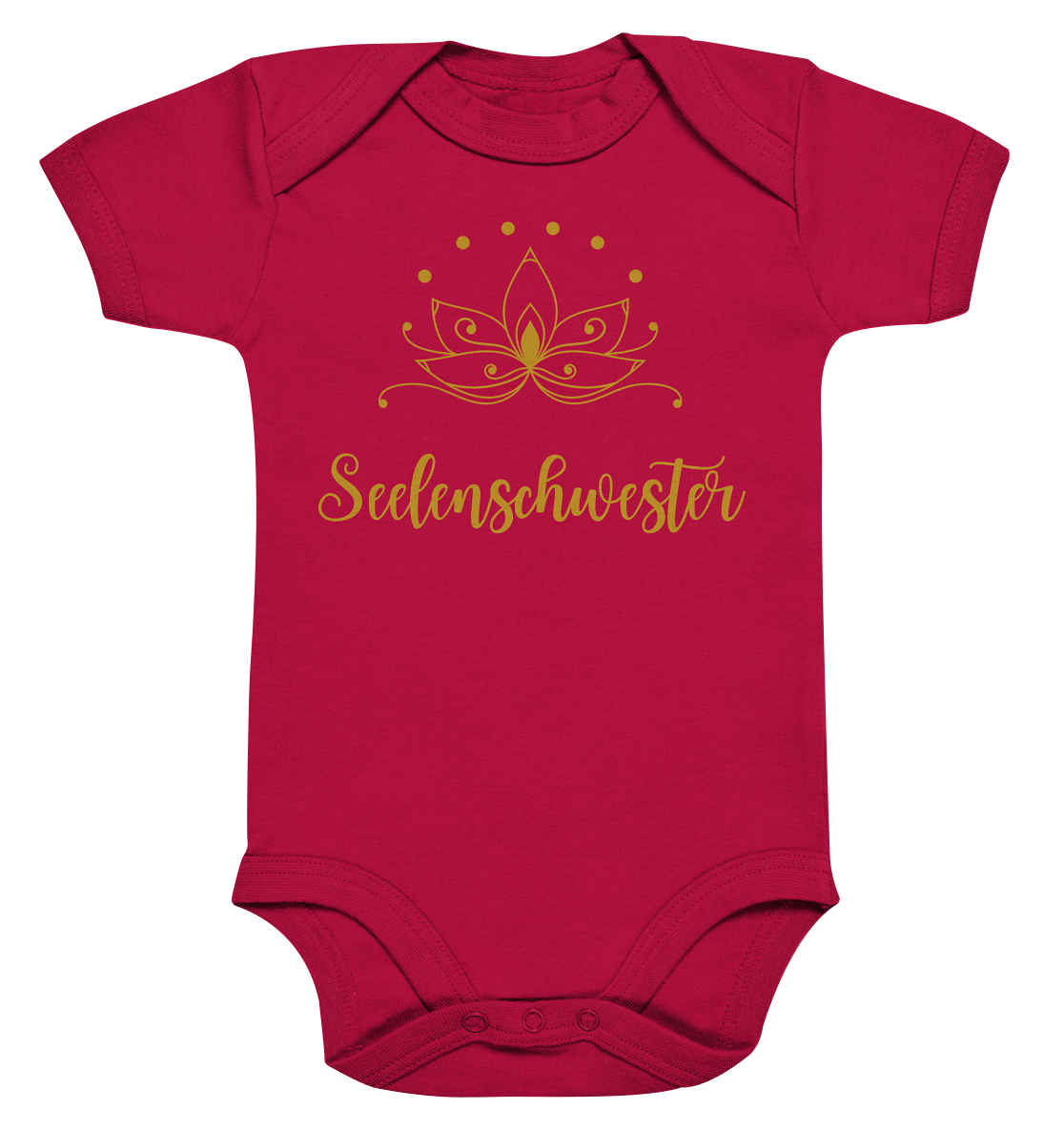 Seelenschwester Baby-Body – Lotus Gold (Bio-Baumwolle) 🌸💛