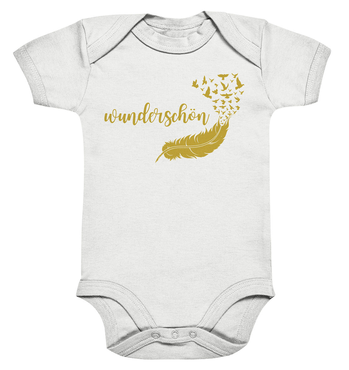 Baby-Body „Goldene Feder – Wunderschön“ ✨🪶💛