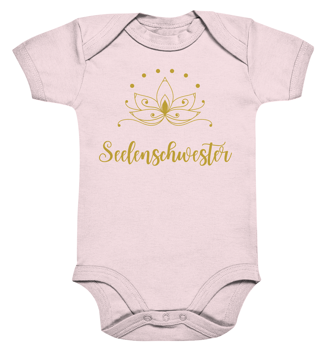 Seelenschwester Baby-Body – Lotus Gold (Bio-Baumwolle) 🌸💛