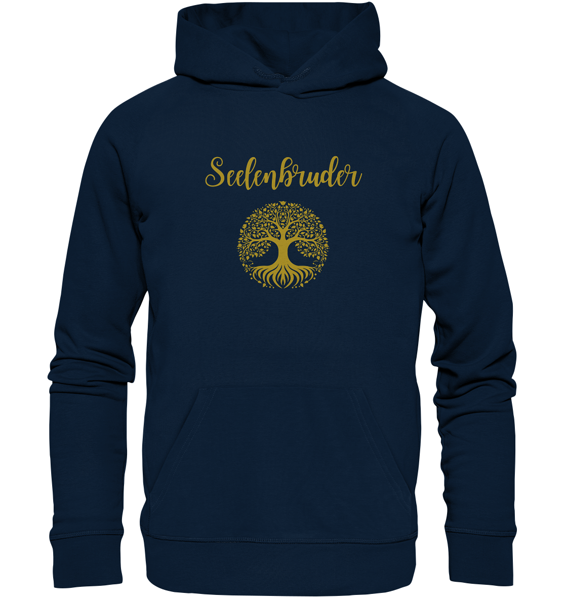 Seelenbruder Organic Hoodie – Yggdrasil Weltenbaum 🌳✨💛