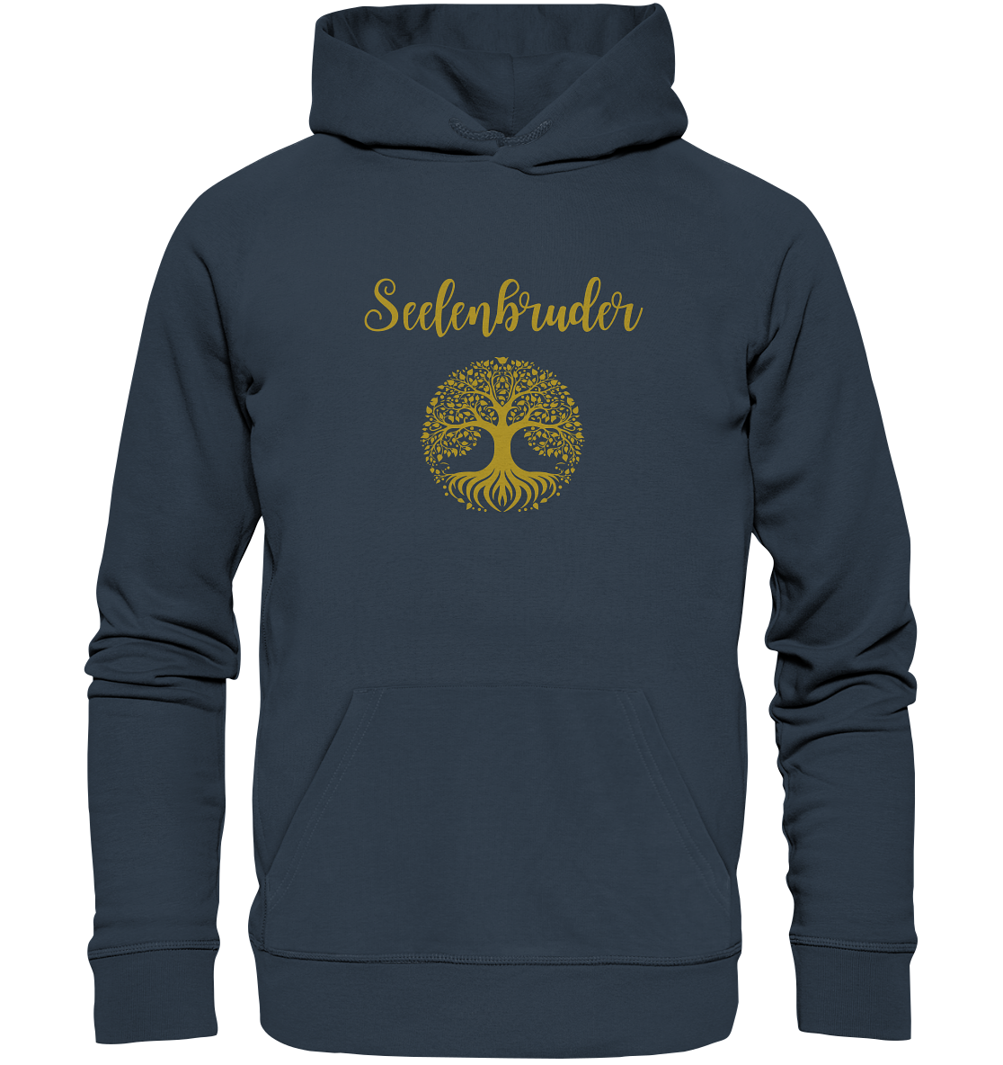 Seelenbruder Organic Hoodie – Yggdrasil Weltenbaum 🌳✨💛