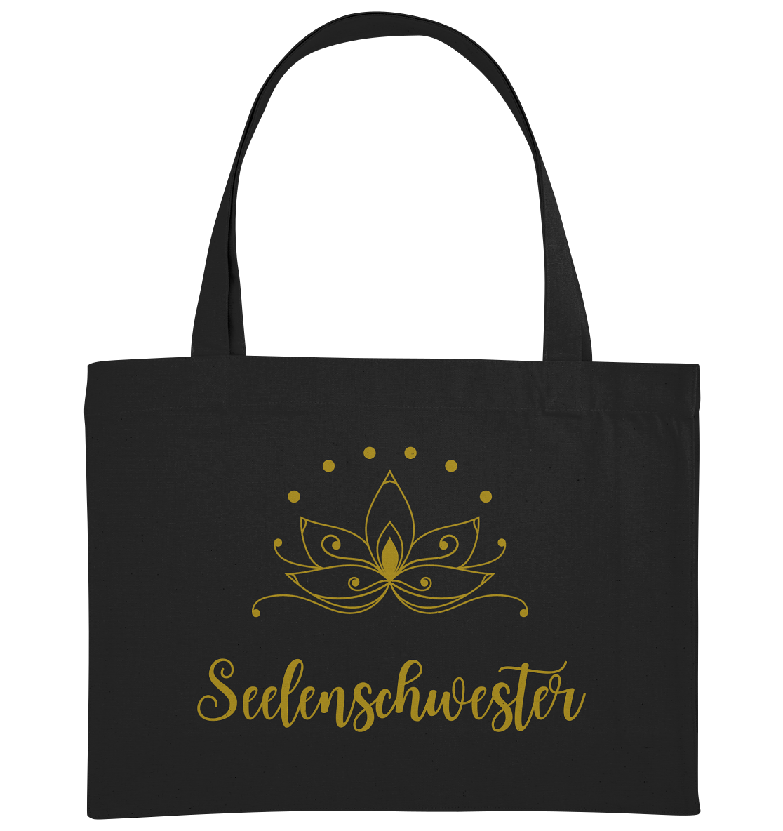 Seelenschwester Shopping Tasche – Goldener Lotus ✨🌸💛