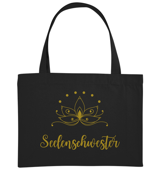 Seelenschwester Shopping Tasche – Goldener Lotus ✨🌸💛