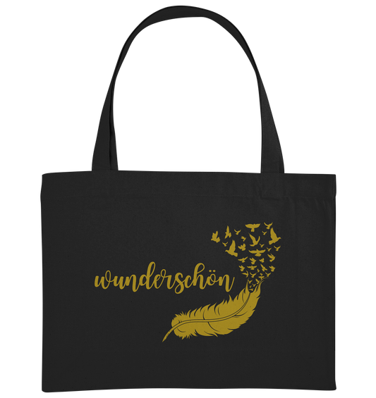 Baumwolltasche „Goldene Feder“ – Wunderschön & Symbolisch ✨🪶💛