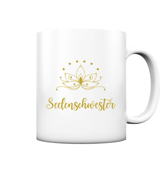 Tasse „Seelenschwester“ – Lotusblüte der Verbundenheit