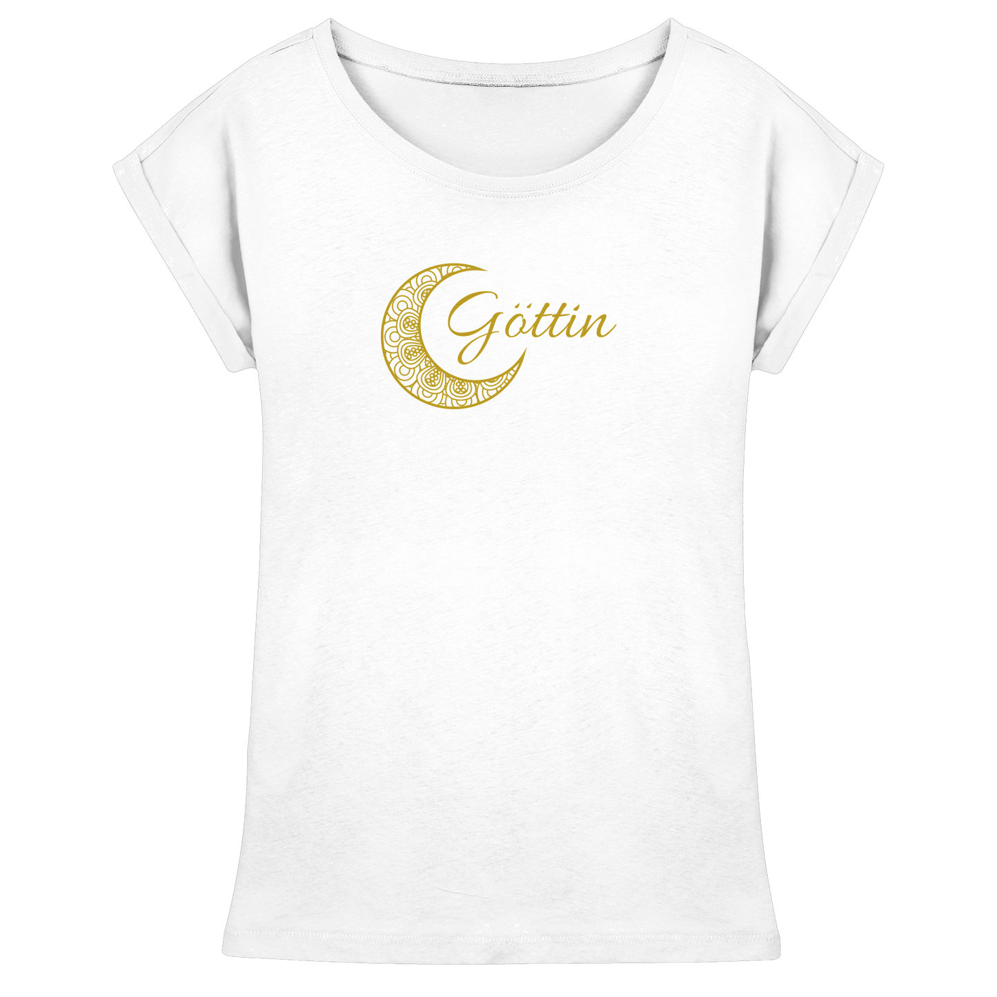 Frauen-T-Shirt „Du bist eine Göttin – Goldener Mond“ 🌙✨💛